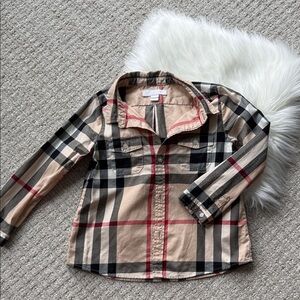 Burberry Plaid Kids Shirt - Beige, Black, and Red